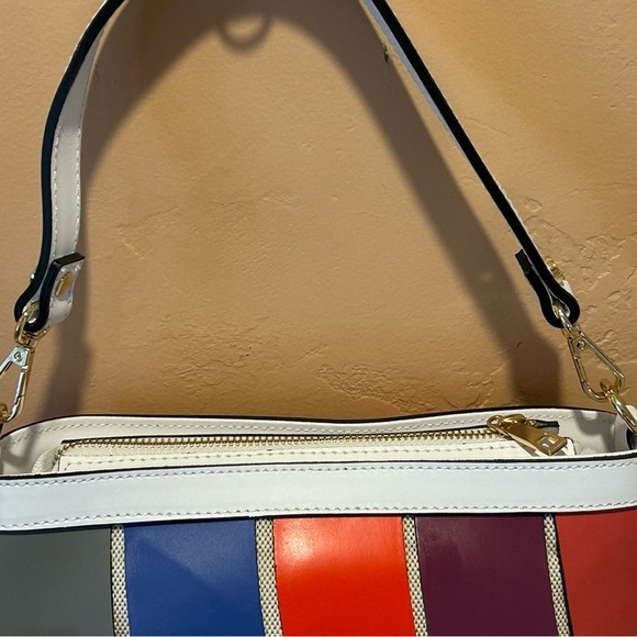 CHEVAL Genuine Leather Color Block Woven Hobo Shoulder Bag - Picture 4 of 11